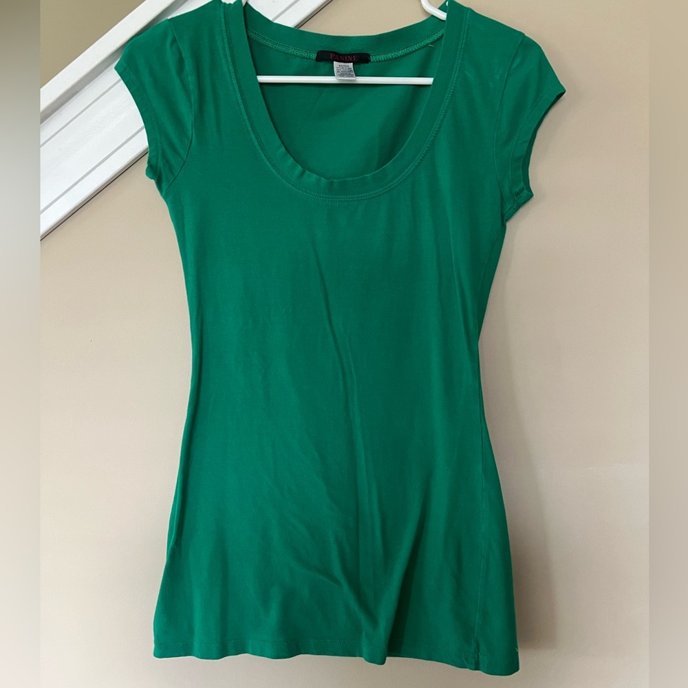 Green Scoop Neck Top
